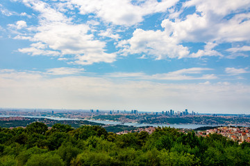 Fototapeta premium Wonderful view to the city of Istanbul from the hill Camlica
