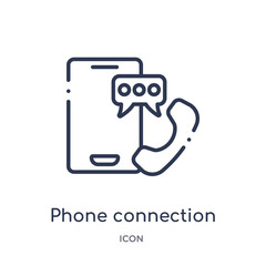 phone connection icon from ultimate glyphicons outline collection. Thin line phone connection icon isolated on white background.