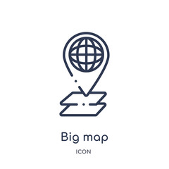 big map placeholder icon from ultimate glyphicons outline collection. Thin line big map placeholder icon isolated on white background.