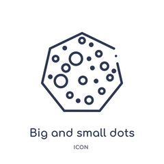 big and small dots icon from ultimate glyphicons outline collection. Thin line big and small dots icon isolated on white background.