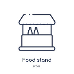 food stand icon from travel outline collection. Thin line food stand icon isolated on white background.
