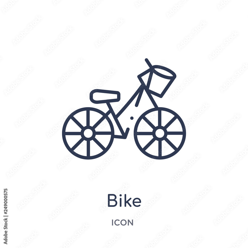 Wall mural bike icon from travel outline collection. thin line bike icon isolated on white background.