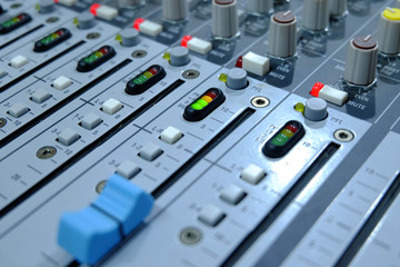 Chiang rai, Thailand - September 20, 2018: mixing console, .Professional audio mixing console with...