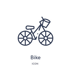 bike icon from travel outline collection. Thin line bike icon isolated on white background.