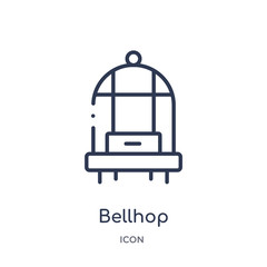 bellhop icon from travel outline collection. Thin line bellhop icon isolated on white background.