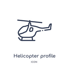 helicopter profile icon from transportaytan outline collection. Thin line helicopter profile icon isolated on white background.