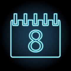 the calendar neon icon. Simple thin line, outline vector of web, minimalistic icons for UI and UX, website or mobile application