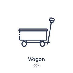 wagon icon from transportaytan outline collection. Thin line wagon icon isolated on white background.