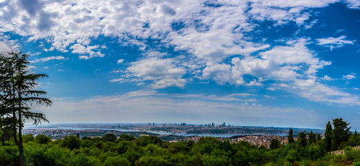 Wonderful view to the city of Istanbul from the hill Camlica