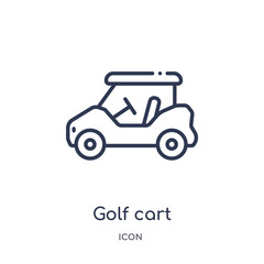 golf cart icon from transportaytan outline collection. Thin line golf cart icon isolated on white background.