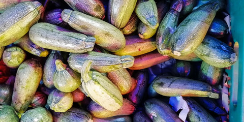 top view of a stack of zucchinis