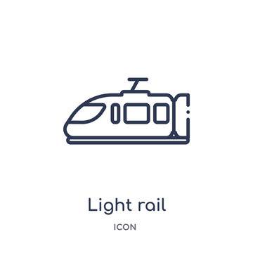 light rail icon from transportation outline collection. Thin line light rail icon isolated on white background.