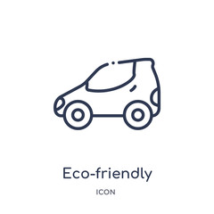 eco-friendly transport icon from transportation outline collection. Thin line eco-friendly transport icon isolated on white background.