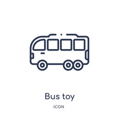 bus toy icon from toys outline collection. Thin line bus toy icon isolated on white background.
