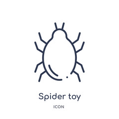 spider toy icon from toys outline collection. Thin line spider toy icon isolated on white background.
