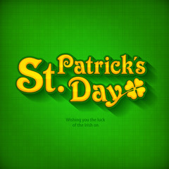 St. Patrick lettering on green