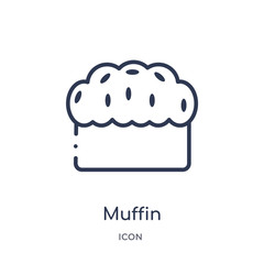 muffin icon from thanksgiving outline collection. Thin line muffin icon isolated on white background.