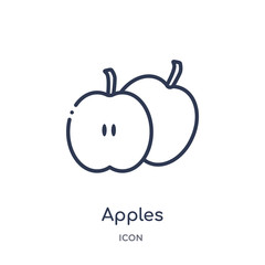 apples icon from thanksgiving outline collection. Thin line apples icon isolated on white background.