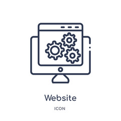 website optimization icon from technology outline collection. Thin line website optimization icon isolated on white background.