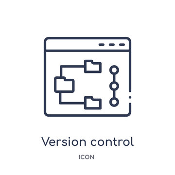 version control icon from technology outline collection. Thin line version control icon isolated on white background.