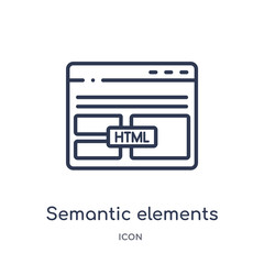 semantic elements icon from technology outline collection. Thin line semantic elements icon isolated on white background.