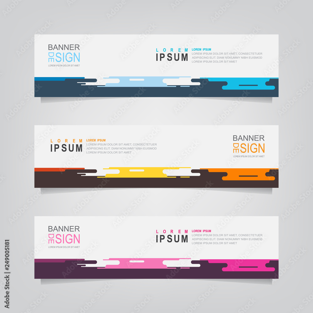 Wall mural vector abstract banner design template. collection of web banner template. abstract geometric web de