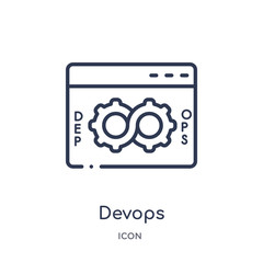 devops icon from technology outline collection. Thin line devops icon isolated on white background.