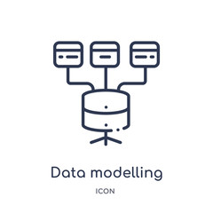 data modelling icon from technology outline collection. Thin line data modelling icon isolated on white background.