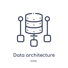 data architecture icon from technology outline collection. Thin line data architecture icon isolated on white background.