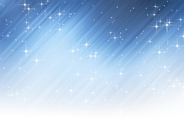 sparkling white glitters with abstract blue background