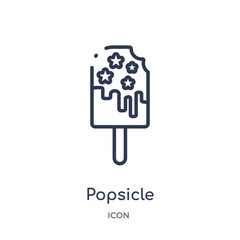 popsicle icon from summer outline collection. Thin line popsicle icon isolated on white background.