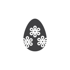 Easter egg decorated with flowers vector icon. filled flat sign for mobile concept and web design. Ornamental easter egg simple solid icon. Symbol, logo illustration. Pixel perfect vector graphics