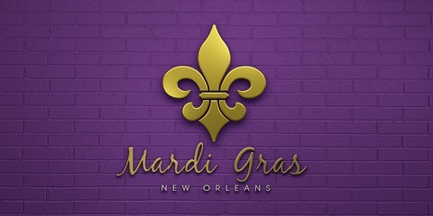 Mardi Gras Fleur-de-Lis Celebration. 3D Render Illustration © LogoStockimages