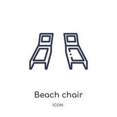 beach chair icon from summer outline collection. Thin line beach chair icon isolated on white background.
