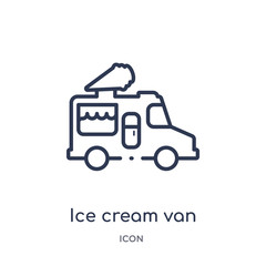 ice cream van icon from summer outline collection. Thin line ice cream van icon isolated on white background.