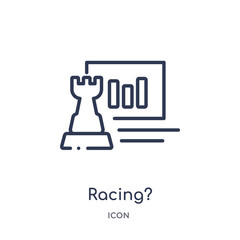 racing? icon from strategy outline collection. Thin line racing? icon isolated on white background.