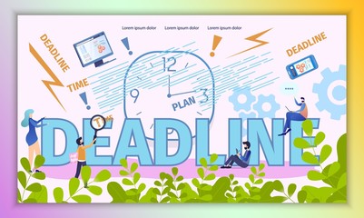 Business Deadline Time Vector Typography Banner