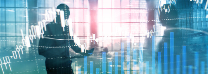 Forex trading, Financial market, Investment concept on business center background.
