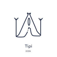 tipi icon from stone age outline collection. Thin line tipi icon isolated on white background.