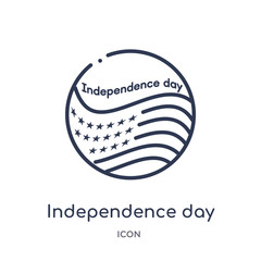 independence day icon from united states outline collection. Thin line independence day icon isolated on white background.