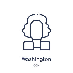 washington icon from united states outline collection. Thin line washington icon isolated on white background.