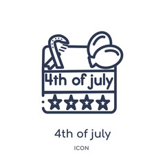 4th of july icon from united states outline collection. Thin line 4th of july icon isolated on white background.