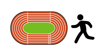 陸上競技場とランナー