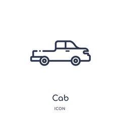 cab icon from united states outline collection. Thin line cab icon isolated on white background.