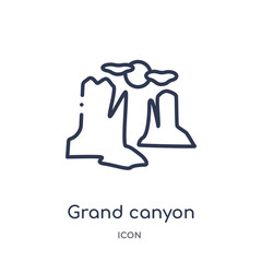 grand canyon icon from united states outline collection. Thin line grand canyon icon isolated on white background.