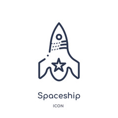 spaceship icon from united states outline collection. Thin line spaceship icon isolated on white background.