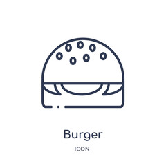 burger icon from united states outline collection. Thin line burger icon isolated on white background.