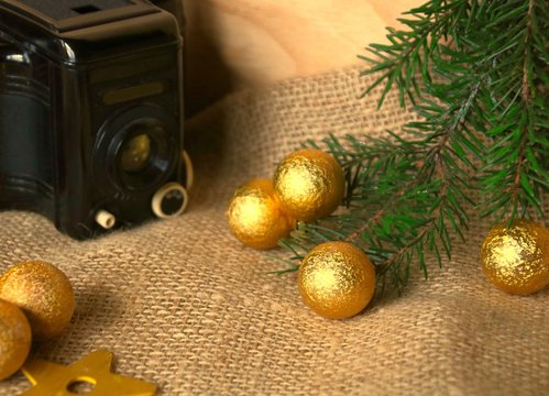 alte   Kamera   weihnachtsmotiv
