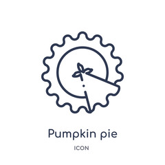 pumpkin pie icon from united states of america outline collection. Thin line pumpkin pie icon isolated on white background.