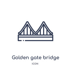 golden gate bridge icon from united states of america outline collection. Thin line golden gate bridge icon isolated on white background.